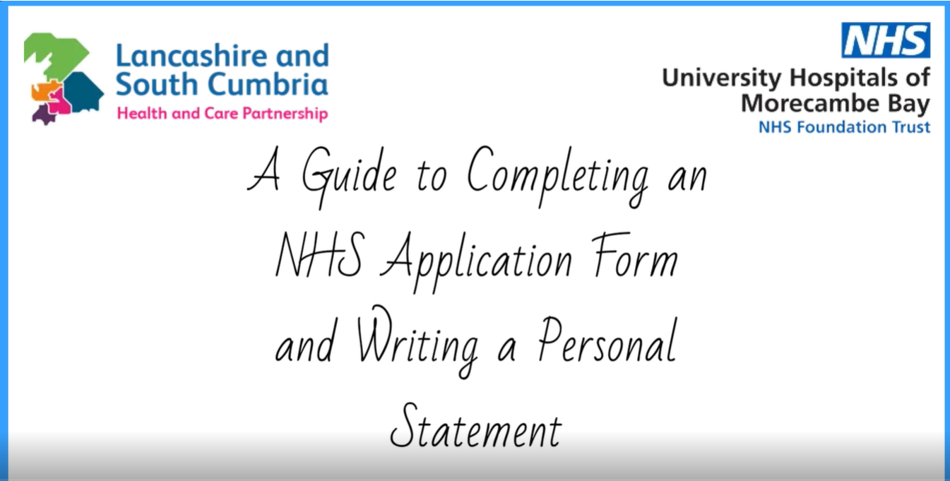 Application Guidance - Supporting Statement - NHS Careers NW